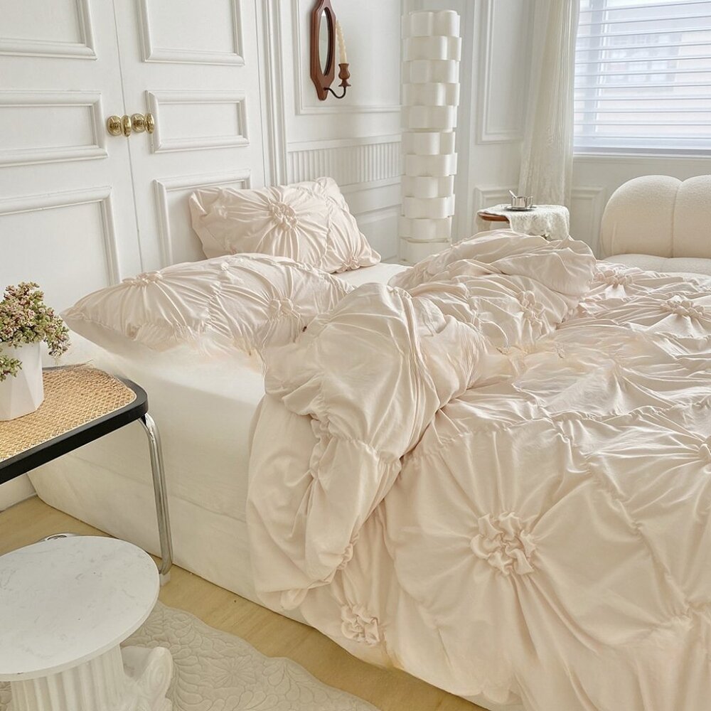 Bedding, Amazon duvet cover, pillowcase, solid color, 3D 3D 3D distressed button